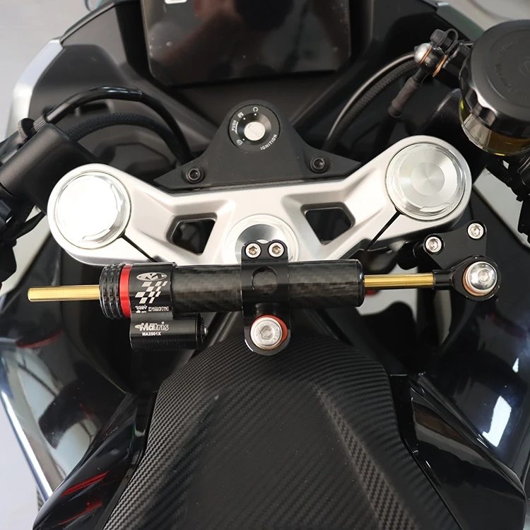Motorcycle Adjustable Steering Damper Carbon Fiber Grain Stabilizer for CFMOTO 450SR 450SR-S