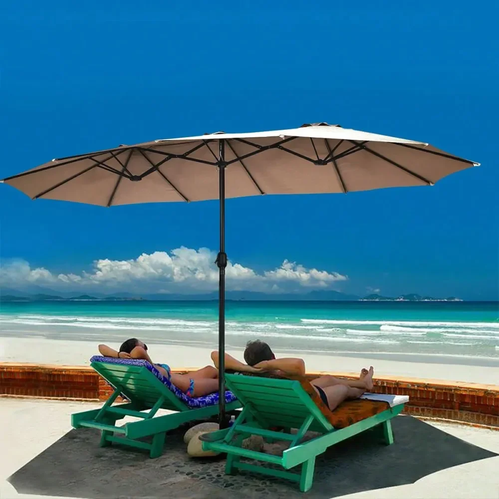 

15 Market Outdoor Umbrella DoubleSided Twin Patio Umbrella With Crank
