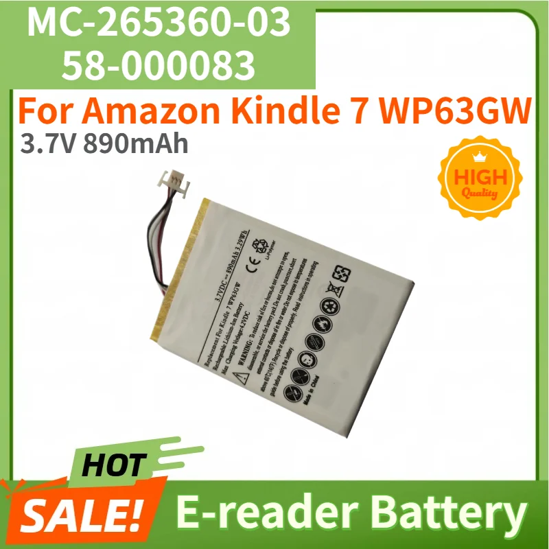 MC-265360-03 58-000083 Battery 3.7V 890mAh for Amazon Kindle 7 WP63GW E-reader High Quality Replacement Battery