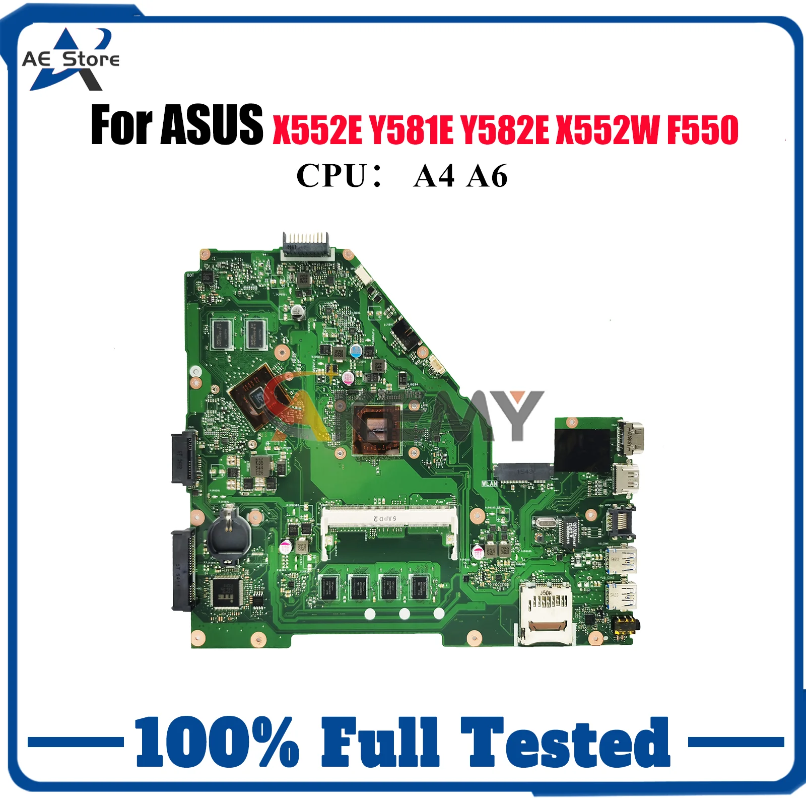 

X550WE Материнская плата для ноутбука ASUS VivoBook Y582E X552W X550W F550WE Y581E X552EP X550WE Материнская плата для ноутбука с процессором A4 A6 stk
