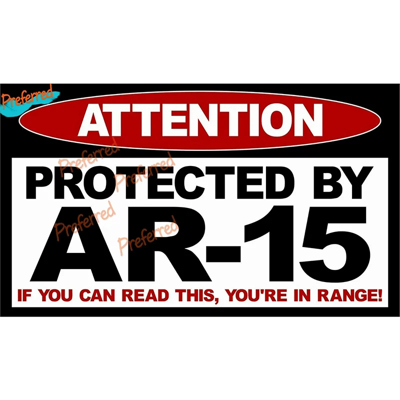 Protected By AR15 Assault Rifle Gun Car Truck Window Decal Vinyl Sticker USA - view 3