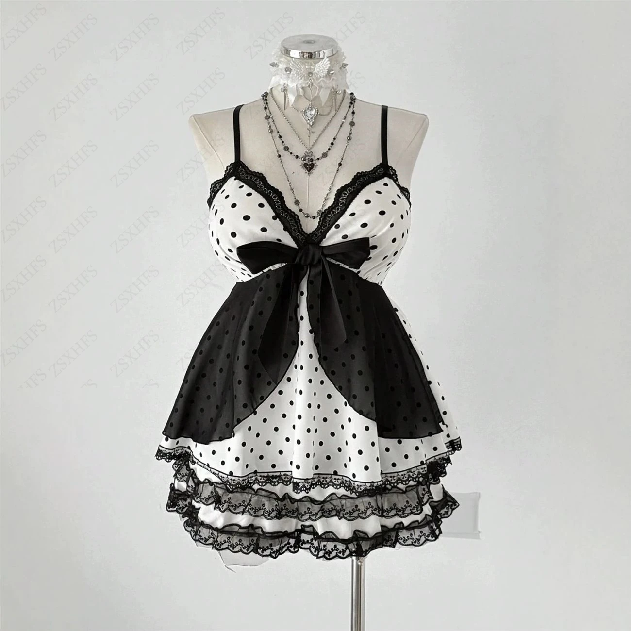 Bow Sexy Camisole 2000s Women Wave point Lace Tank Top Gothic Chic Streetwear Summer Vintage coquettish crop Top Aesthetic Tops