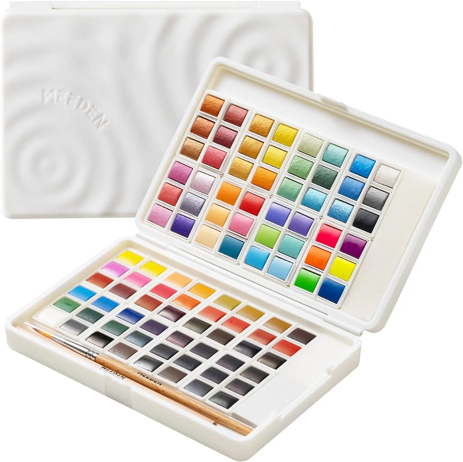 

Watercolor Paint Set 96 Colors in Portable Box, Paint Kit with Brush, Palette, Art Supplies, Customizable Color Blocks,
