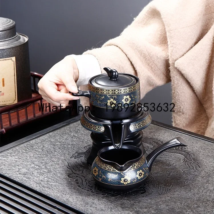 

4-10 purple sand lazy tea making artifact rotating automatic teapot creative tea making accessories kung fu tea set