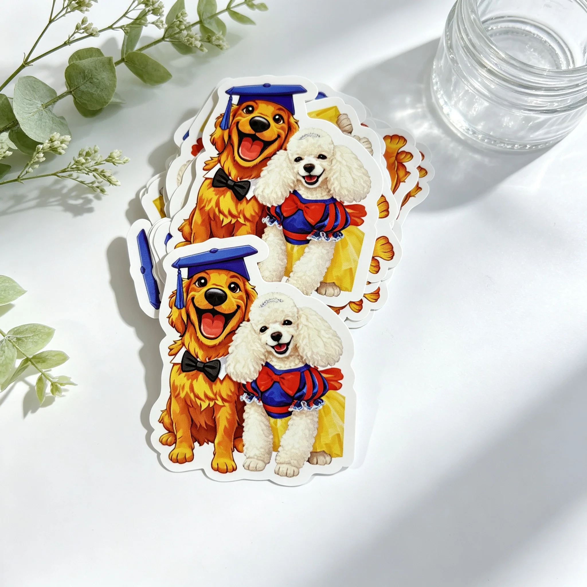 Waterproof Glossy Custom Vinyl Stickers 100PCS, Die‑Cut Customized Logo Decal Labels, Personalized Stickers