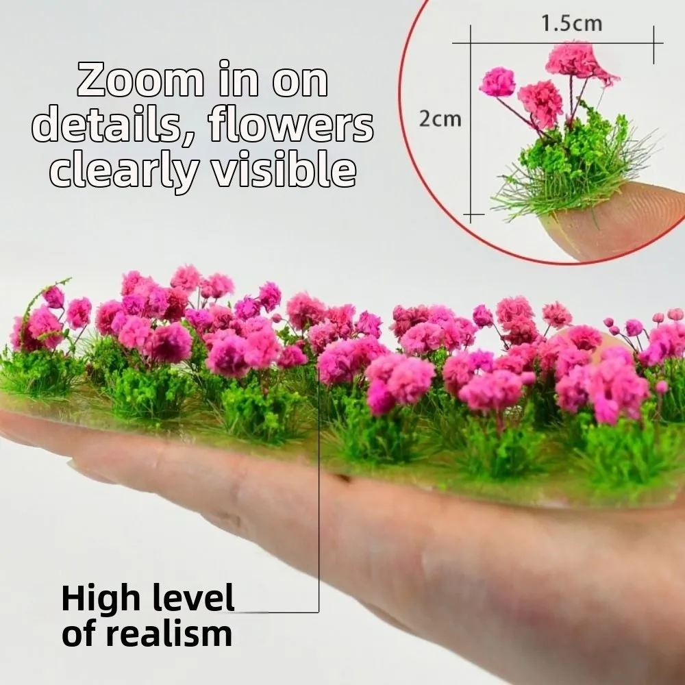 22pcs/set New Multicolors DIY Miniature Garden Decor Plastic 1.5*2cm Durable Static Scenery Model Landscape Wargame Grass Tufts