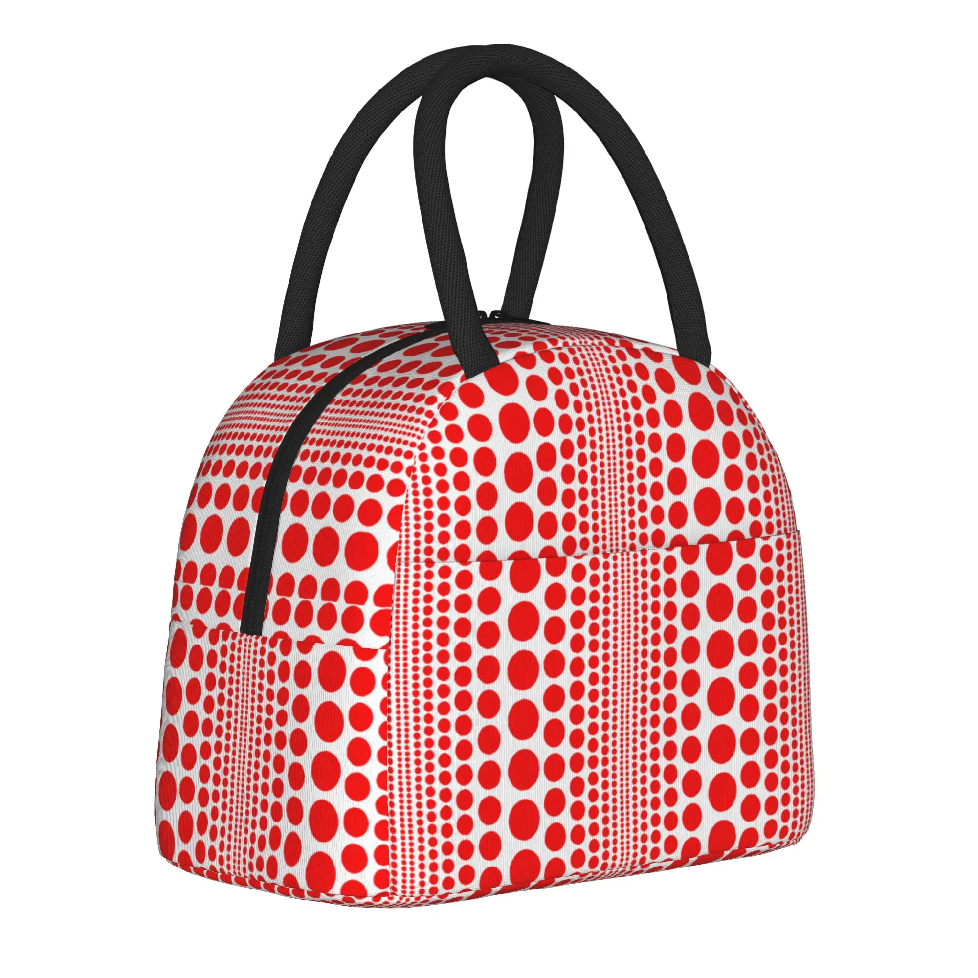 Red Infinity Polka Dots Insulated Lunch Bag Leakproof Yayoi Kusama Lunch Container Cooler Bag Tote Lunch Box  Food Handbags