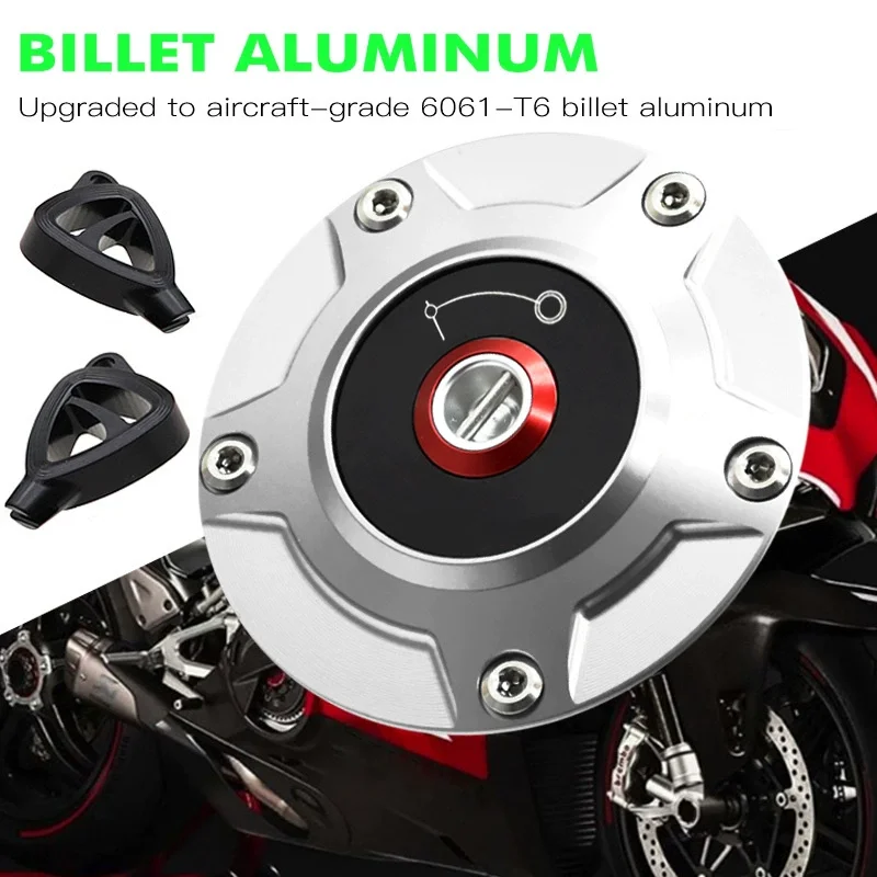 

CNC Motorcycle Fuel Gas Tank Cap With Key Airbox Cover New For DUCATI Diavel V4 2023 Streetfighter V2 Panigale 1199 1299 899 959