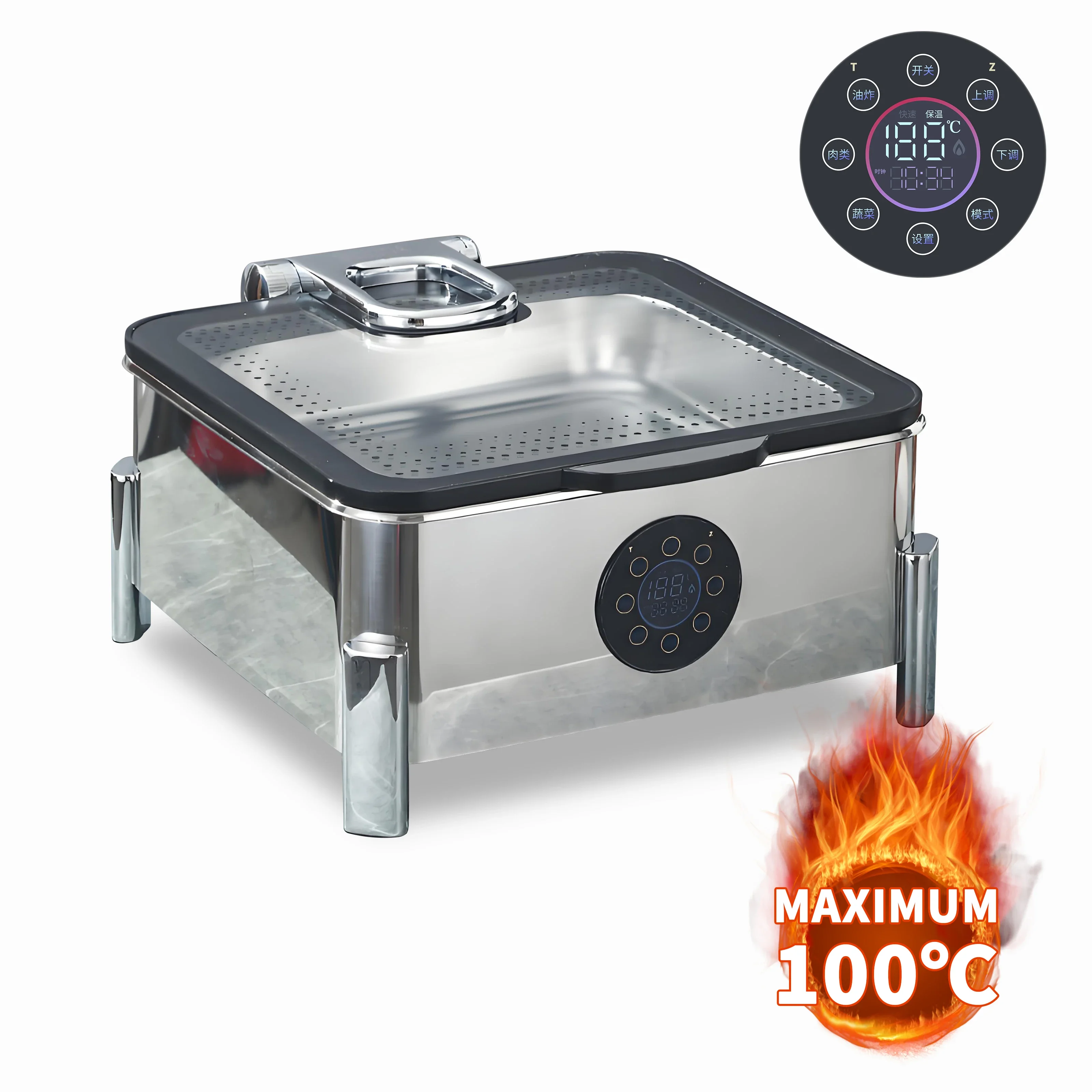 YITIAN Electric Stainless Steel Catering Buffet Serving Pot Buffet Electric Heating Chaffing Dish Buffet Food Warmer Set