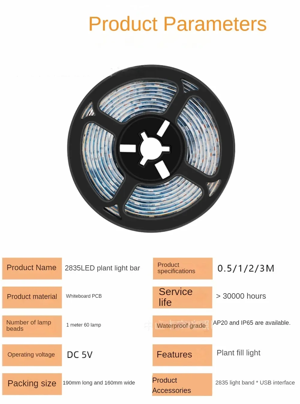 Full Spectrum Waterproof LED Plant Grow Strip ,USB, Cuttable For Potted Plants,Succulent Hydroponics Plant Strip Light,0.5-5M