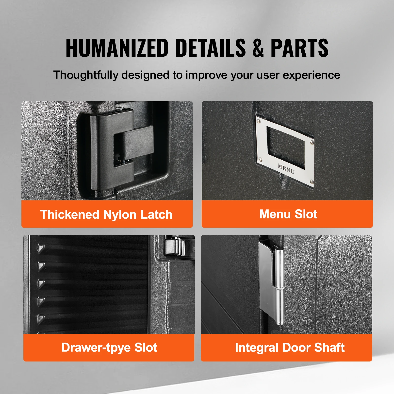 VEVOR 이중 버클이 있는 단열 식품 팬 캐리어, LLDPE 식품 상자 캐리어