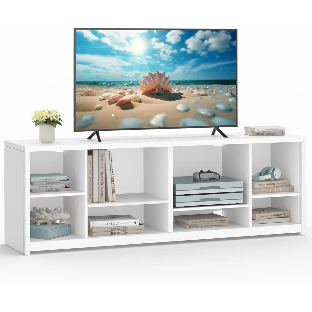 

TV Stand for TVs up to 75 Inches, Entertainment Center with Storage Shelves, TV Console Table, Easy to Assemble, TV Cabi