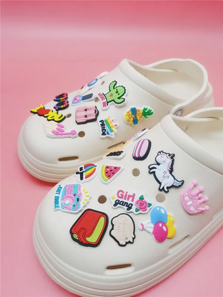 Cute Cartoon PVC Shoe Charms Pins Ornaments Clog Accessories Shoe Buckle Decorations Fit Wristbands Adult Children Party Gifts