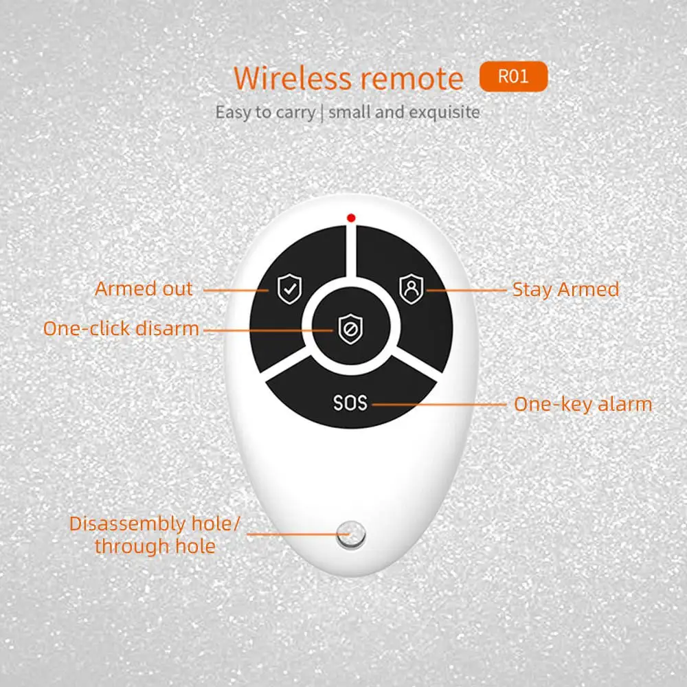 Staniot High Quality Portable 4 Keys Wireless Remote Control for Remotely Arm/Disarm Tuya Smart Home Security Alarm Systems