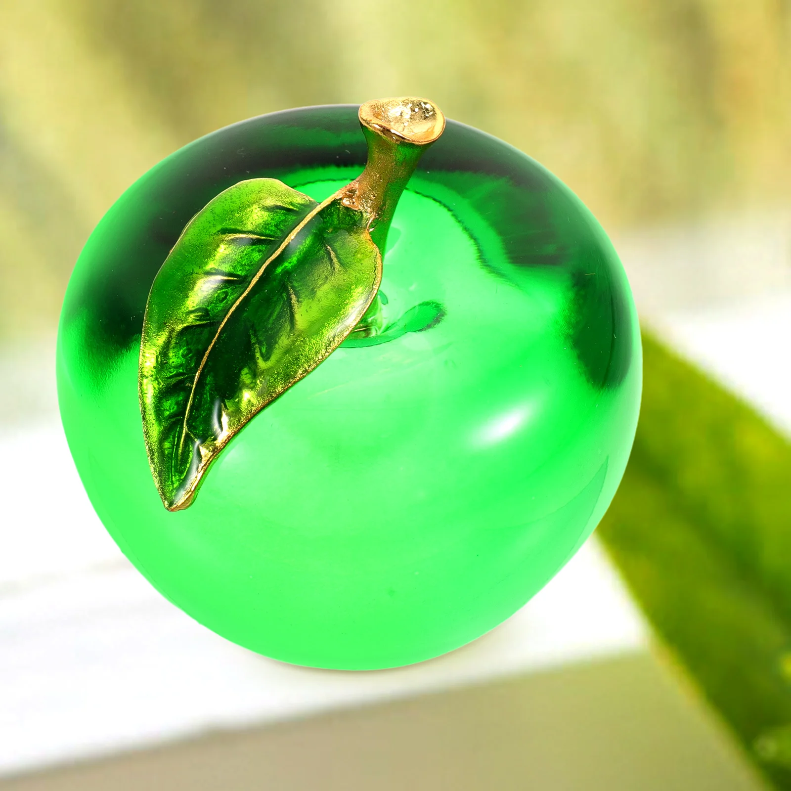 

Simulation Crystal Apples Adornment Home Decor Desktop Ornament Lifelike Statue Gift for Festivals Decorations