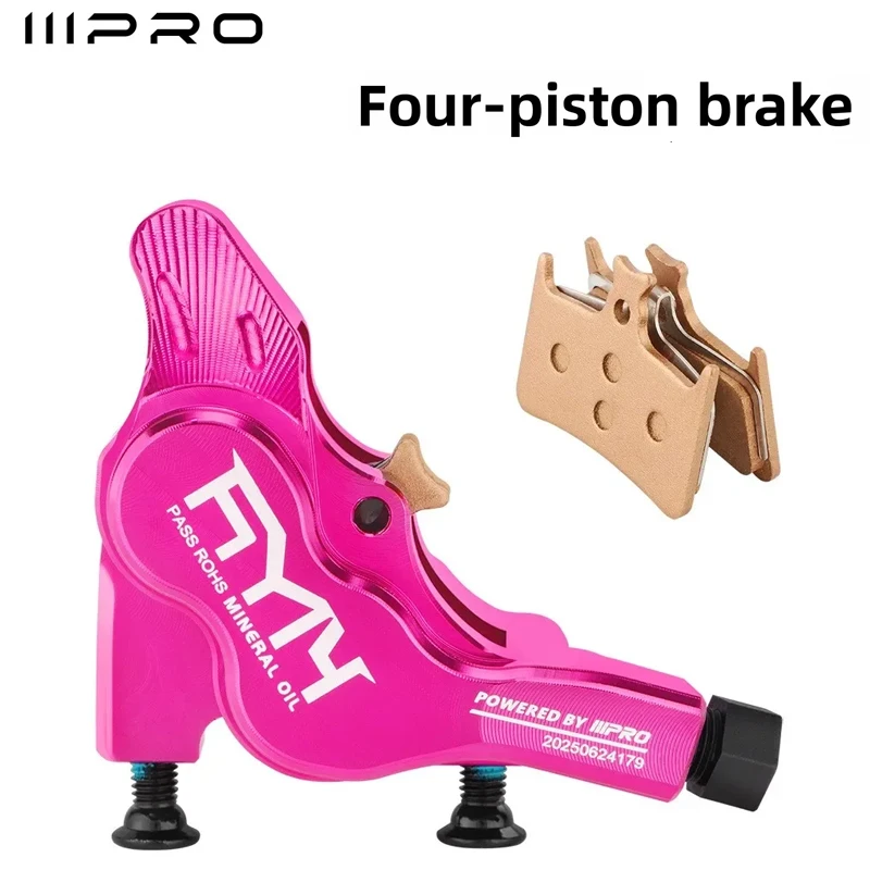 

IIIPRO CNC Four - Piston Flat Mount Hydraulic Brake Caliper: Ideal for Road Bikes with Flat Handlebar
