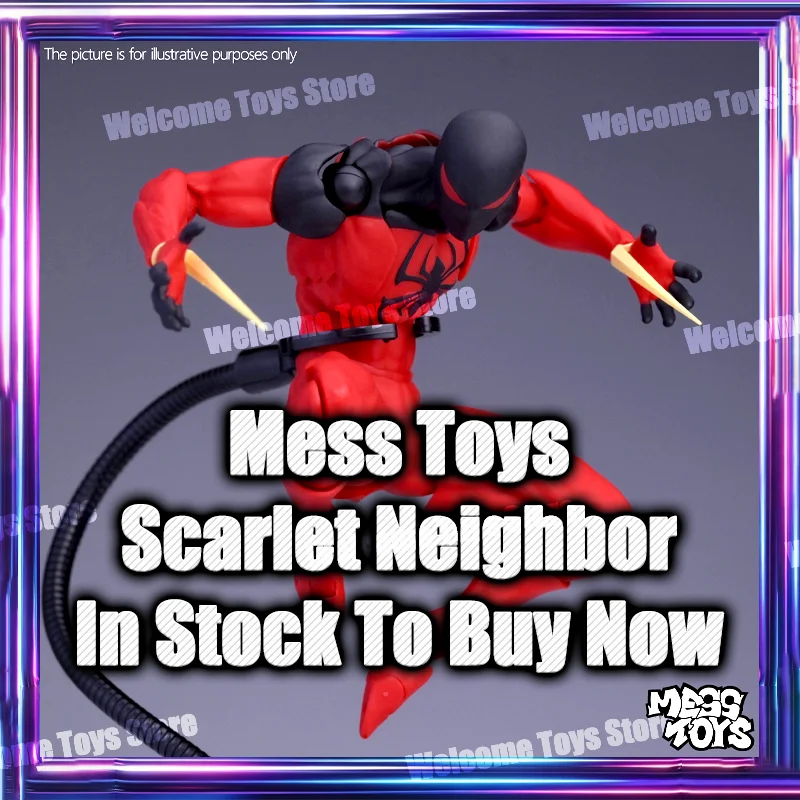 

In Stock Mess Toys Scarlet Spider Spiderman Kaine Parker Messtoys Black Symbiote Spider Man Anime Action Figure Gifts Toys