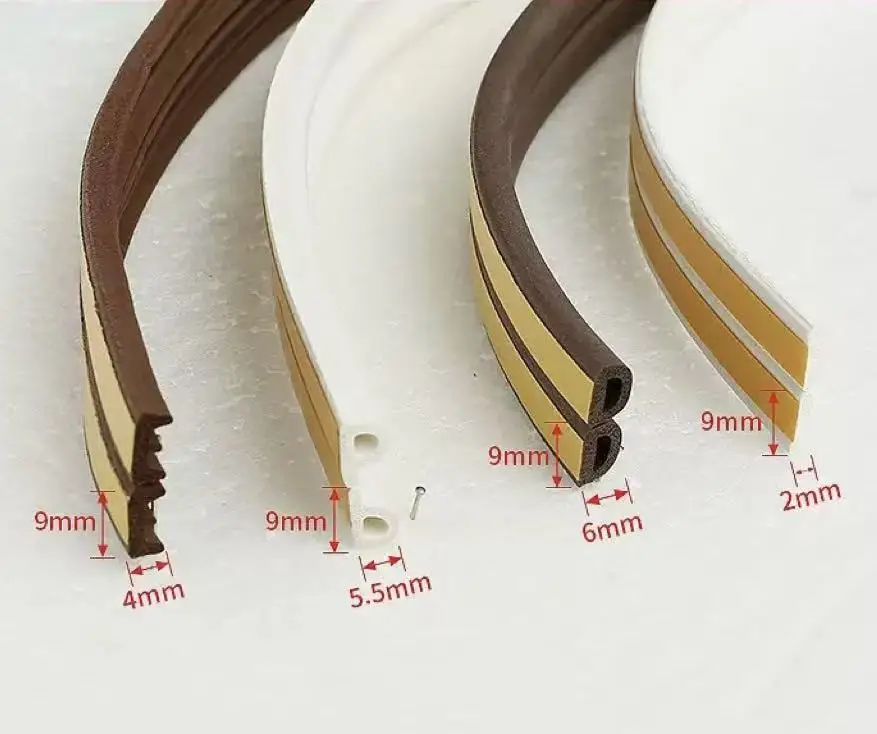 5m/10m Weather Stripping Door Seal Strip Diep Self-adhesive Draft Stopper Tape Window Insulation Noise Rubber Sealing Strip