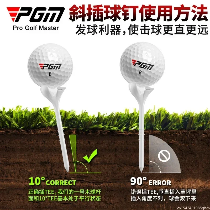 PGM Golf Tee 10 ° Oblique Insert Ball Stud Aiming Arrows 83mm 20pcs/box QT031