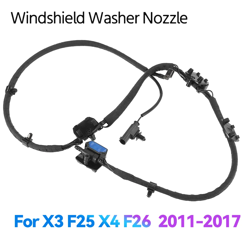 หัวฉีดกระจกหน้ารถโซ่เครื่องซักผ้าหน้าต่าง Sprayer Jet System 61667289921   สําหรับ BMW X3 F25 X4 F26 2011-2017 61 66 7213281