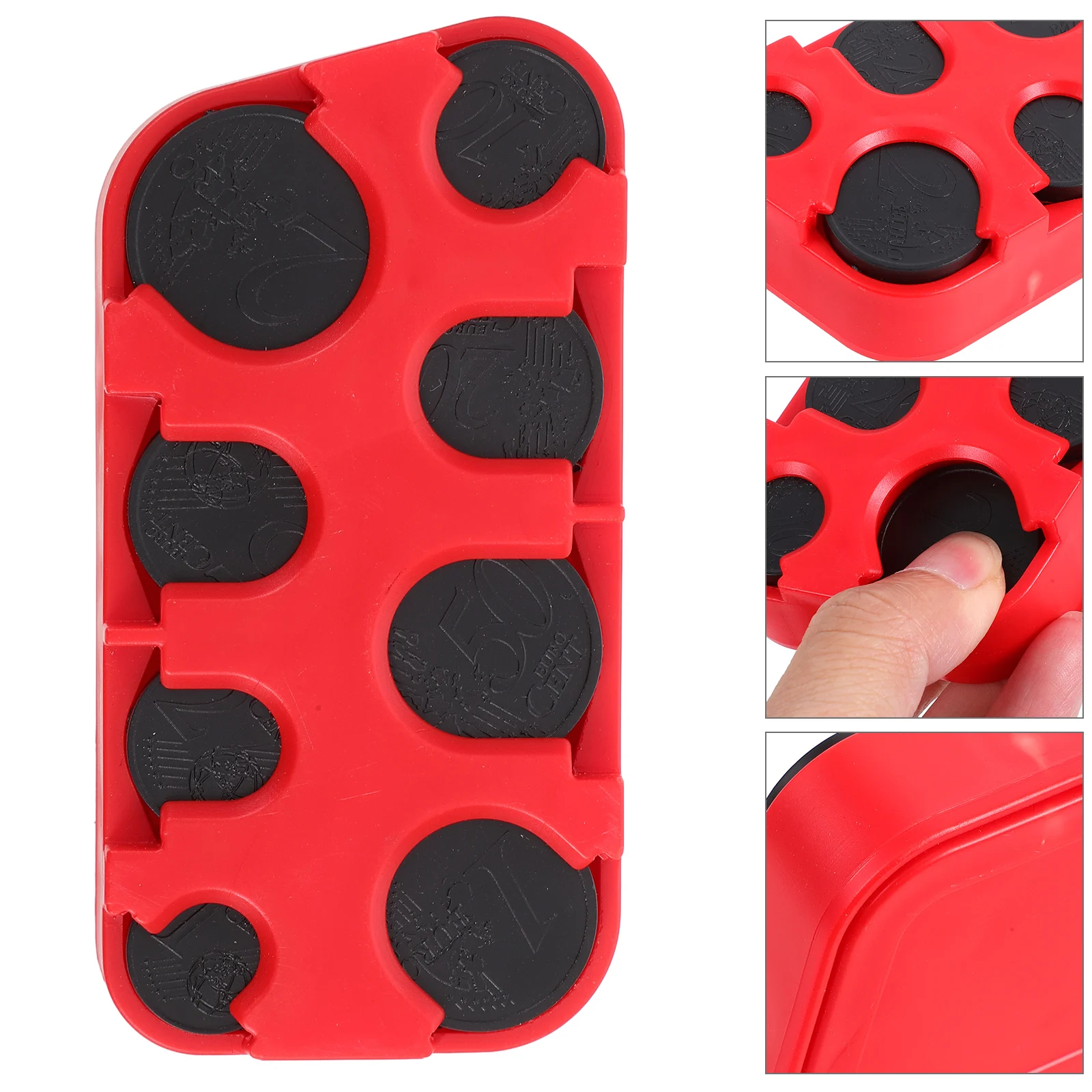 Large Capacity Coin Storage Box Organizer Holder Display Case Pouch Multicolor Red PP Material Waterproof for Home