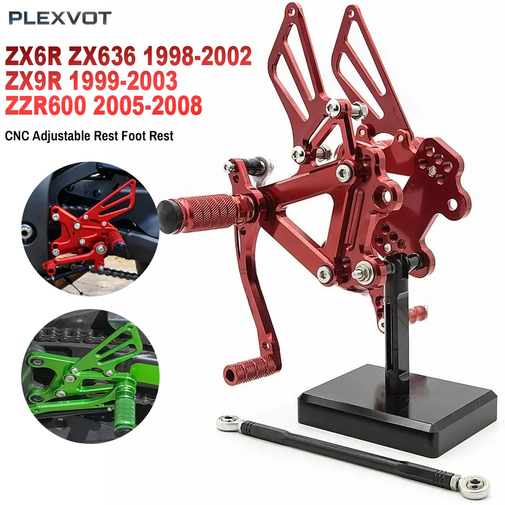 

ZX-6R ZX-9R Motorcycle CNC Rear Set Rearset Footpeg Footrest Pedal For Kawasaki Ninja ZX6R ZX636 ZX9R ZX 6R 1999 2000 2001 2002