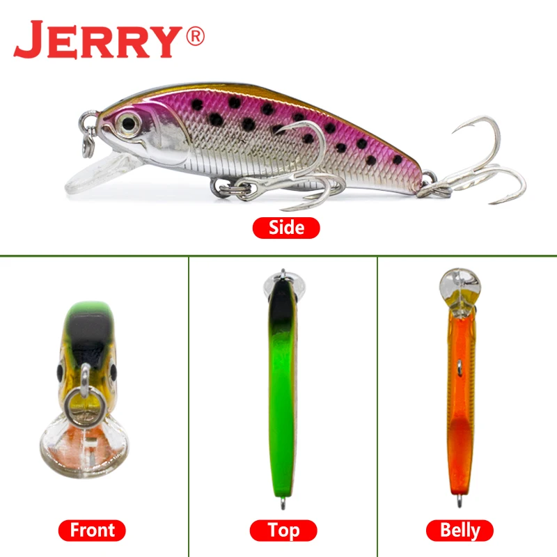 JERRY SHUHU Ultra-thin Sinking Wobbler Minnow Fishing Lure 45mm 3,4g  Crank Artificial Hard Bait Freshwater Trout Lure