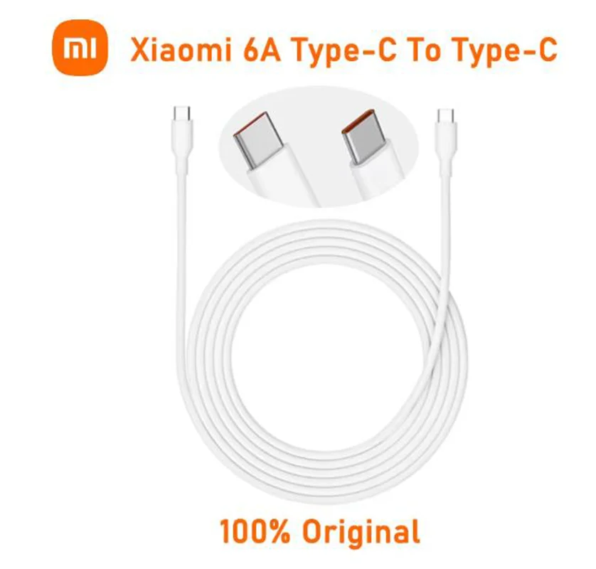 Xiaomi Mijia 6A Type-C to Type-C data cable 1m/2m, original skin-friendly silicone, up to 120W fast charging and 480Mbps