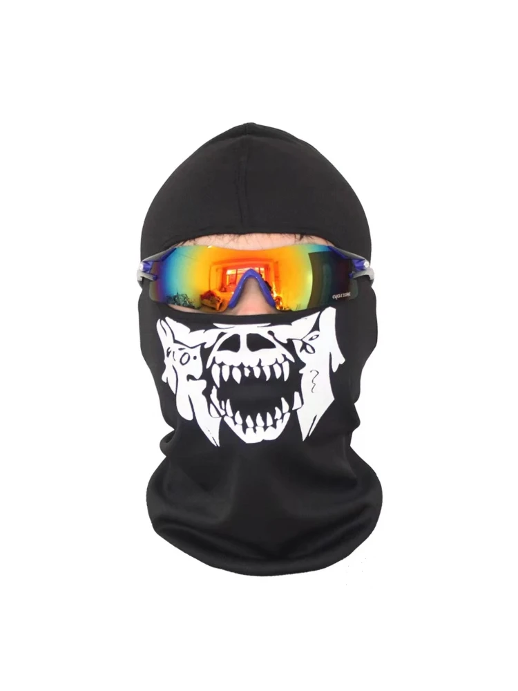 AliExpress NONE Bicycle Balaclava Full Face Mask Skull Print Motorcycle Full Face Mask Windproof Skiing Head Neck Warmer Bicycle Helmet Liner