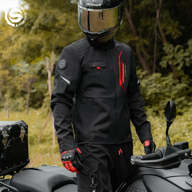 

SFK Men's Motorcycle Jacket Spring&Summer Breathable Riding Clothing Detachable Winter Warm Inner Liner CE Protection Gears