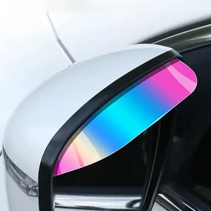 

2pcs Transparent Car Rear View Mirror Sticker Rainproof Shield Rain Eyebrow Weatherstrip Universal Carbon Fiber Rear View Side