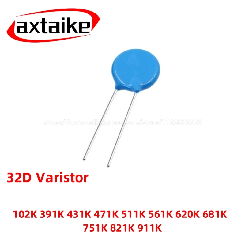 2PCS 32D Varistor MOV Surge Protector 32D471K/32D821K/32D391K/32D431K/32D511K/32D561K/32D621K/32D621K Zinc Oxide Heavy Duty