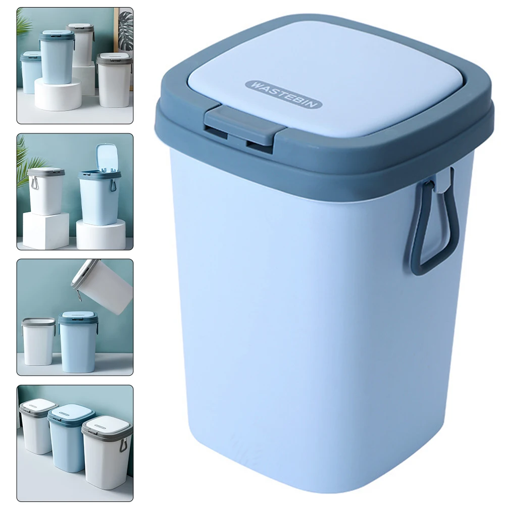 

Sturdy Press Type Garbage Can Wear-Resistant Thickened Plastic Household Trash Bin Compact Portable Bathroom Bedroom Kitchen