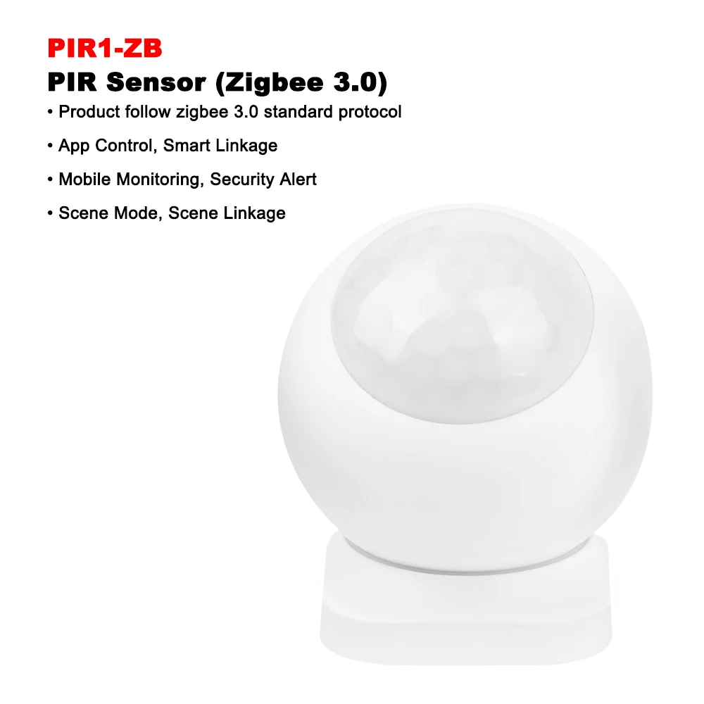 

MiBoxer PIR1-ZB Zigbee3.0 PIR Smart Linkage App Control Инфракрасный корпус для интеллектуального связанного обнаружения движения для ламповой ленты