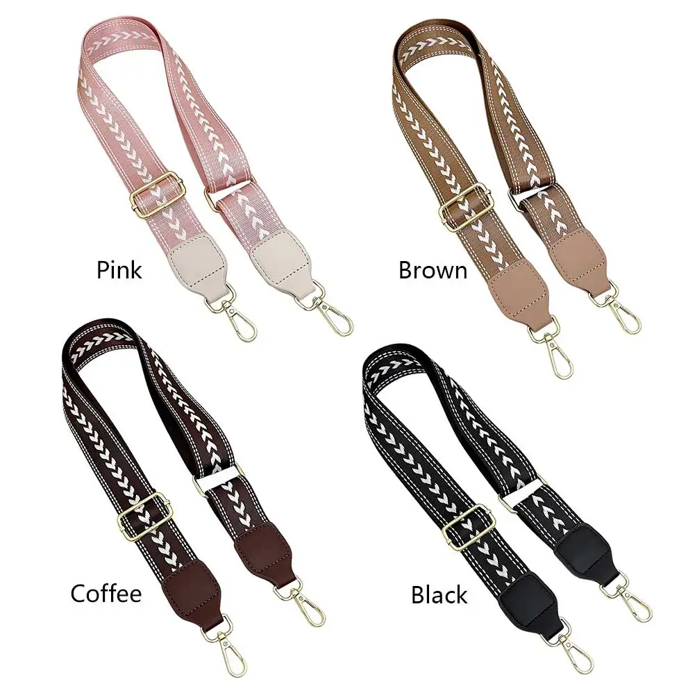 Women Jacquard Shoulder Crossbody Strap Wide 4cm Embroidered Straps Adjustable Bag Belt for Bags Strap Replacement