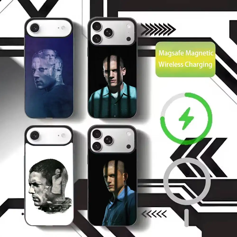 

Movie P-Prison B-Break Phone Case For iPhone17,16,15,14,13,12,11 Plus,Pro Max Magnetic For Magsafe Wireless Charging