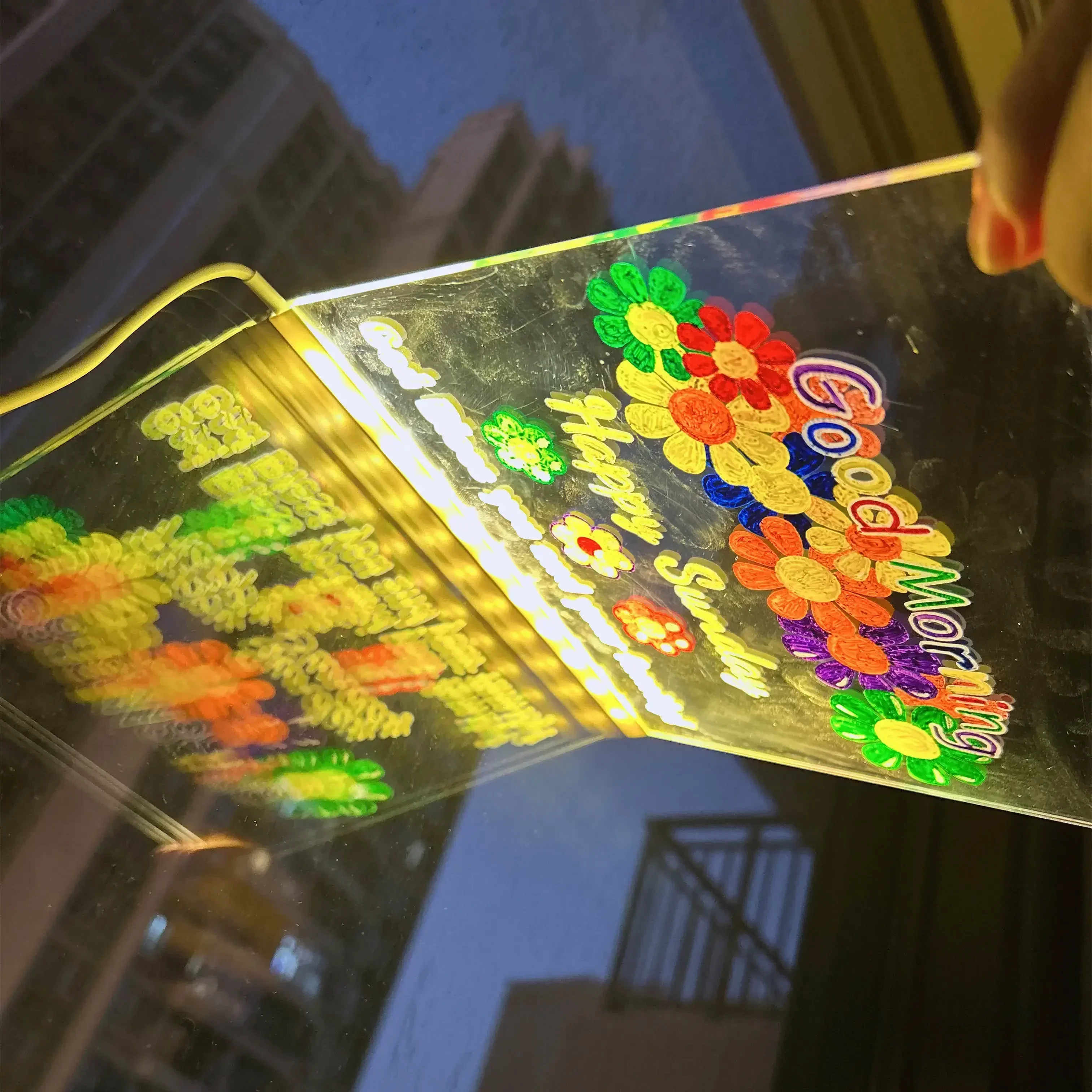 Luminous Puzzle LED Board, Fluorescent Drawing Toy, Decorative Christmas Gift with Night Light Effect
