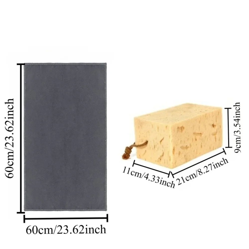 Kit de limpieza automática absorbente de patadas, esponjas de panal sin arañazos, toallas de gamuza, cuidado del coche, 7 Uds.