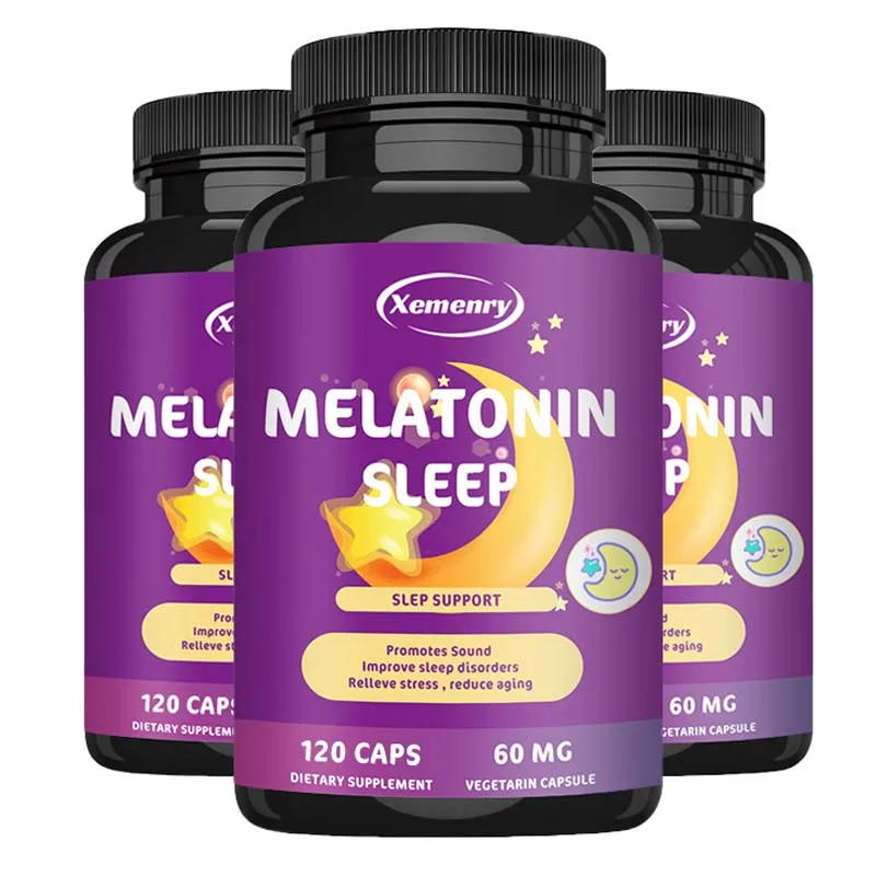 

Melatonin Capsules - A Sleep Aid, Help You Fall Asleep Faster, Promote Sleep Health, and Improve Sleep Quality