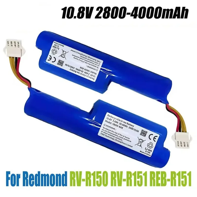 for Redmond RV-R150 RV-R151 Robot Vacuum Cleaner 10.8V 3500mAh Rechargeable Li-ion Battery