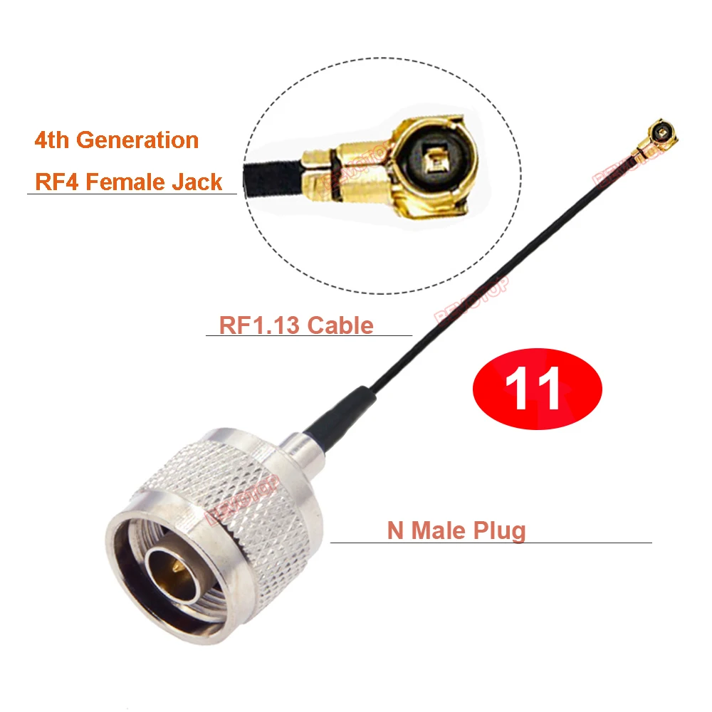 1PCS Waterproof N Female Bulkhead to 4th Generation RF4 Female Jack RF1.13 Cable Mini PCI WIFI WLAN Antenna Extension Jumper