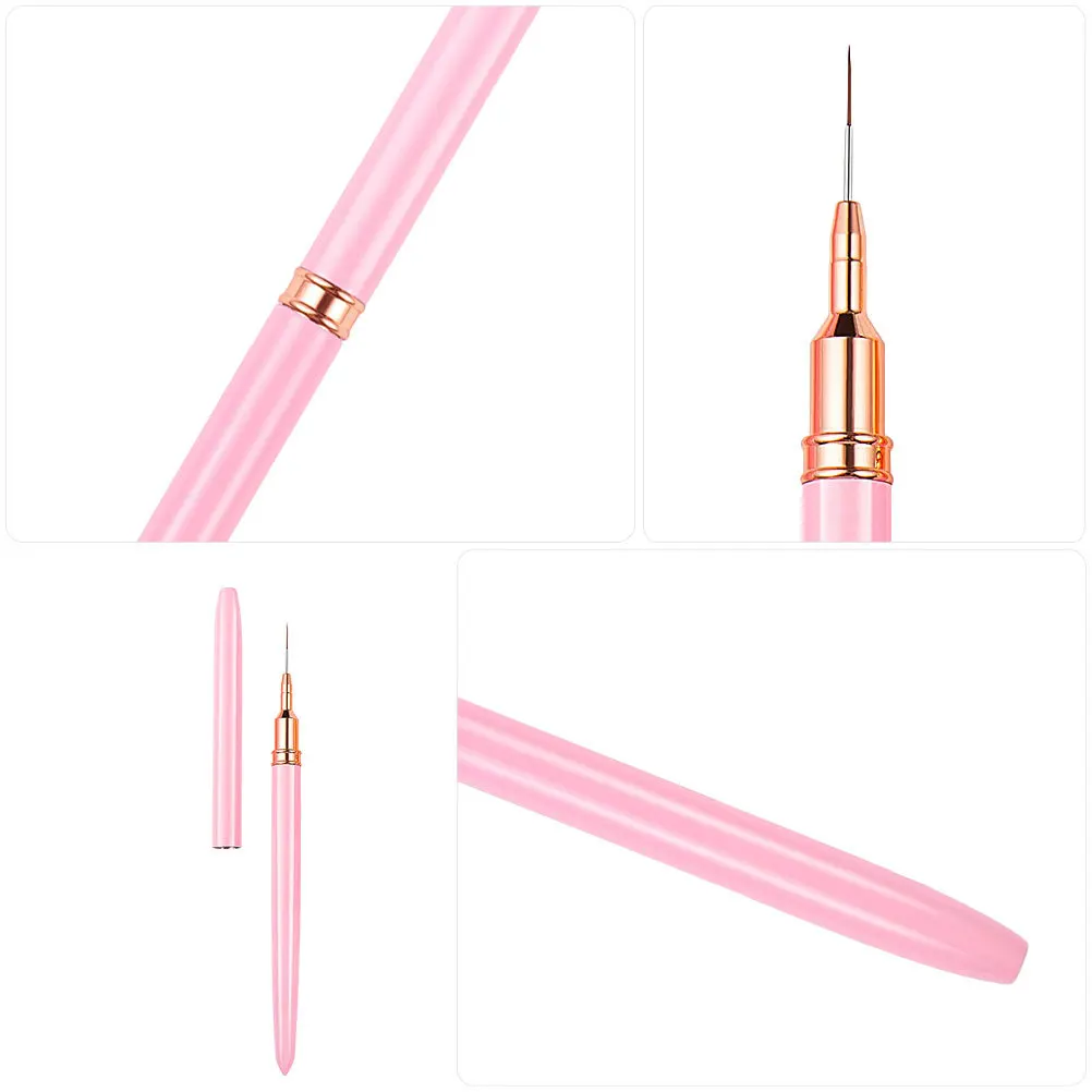 Pennello per Nail Art con Punta Fine per Gel Acrilico, Penna per Disegno, Strumento Professionale per Manicure, Kit per Design e Pittura Fai-da-Te