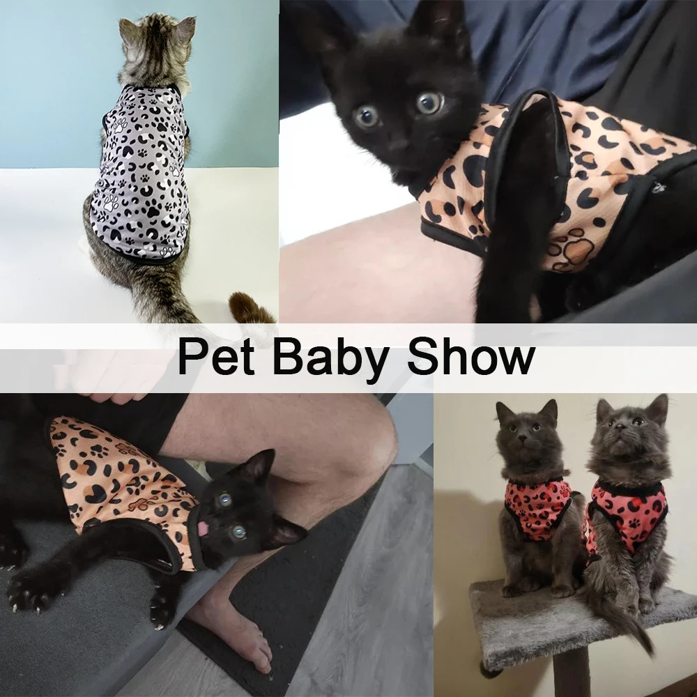 Leopard Print Pet Cat Clothes For Small Dogs Cats Vest Summer Breathable T-shirt Puppy Kitten Costume Fashion Pug Cheap Outfits