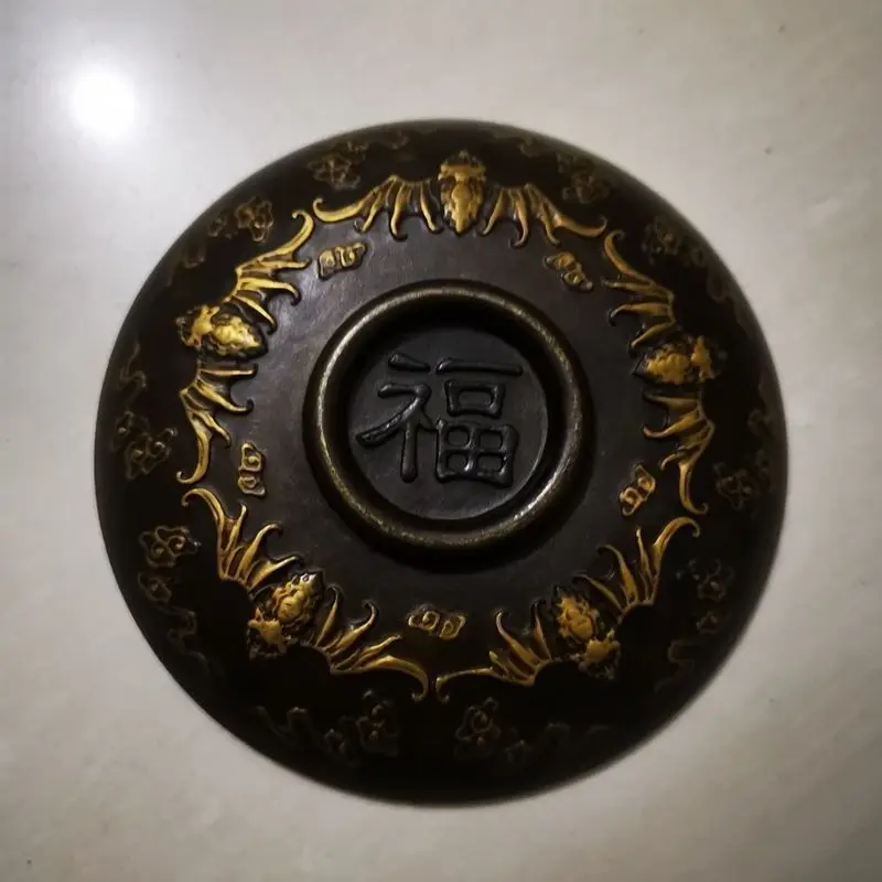 Bai Fu Bai Shou Pan Bronze Ware Collection Pure Copper Dotted Gold Plate Collection Home Furnishings Market Decoration