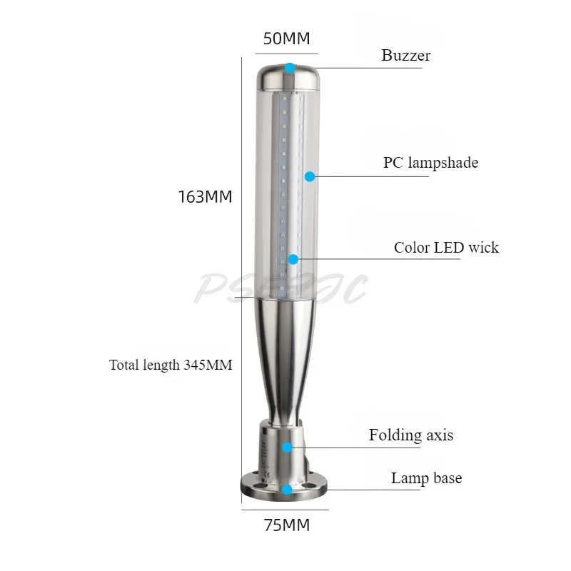 LED Tricolor Baseball Signal Light Machining Center Machine Warning 24V Sound and Light Alarm Multi-layer Indicator Light