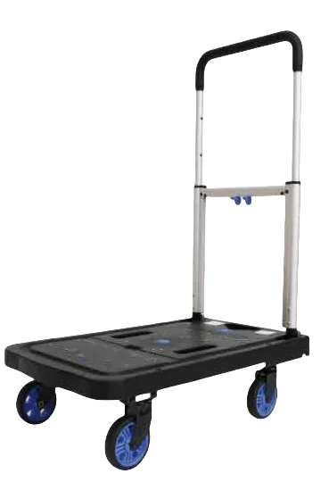 135KG Portable Silent Aluminum Trolley Raise Handle Platform Flatbed Hand Truck Material Handling Transportation