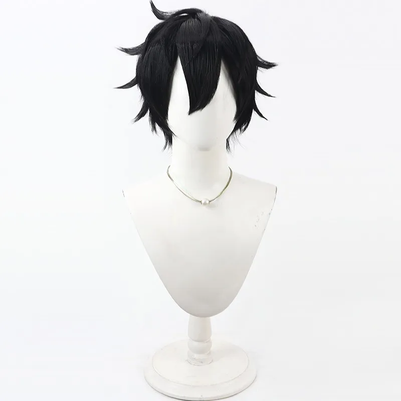 Anime masumi yodogawa peruca cosplay preto espetado cabelo curto para comicon festa adulto mulheres homens