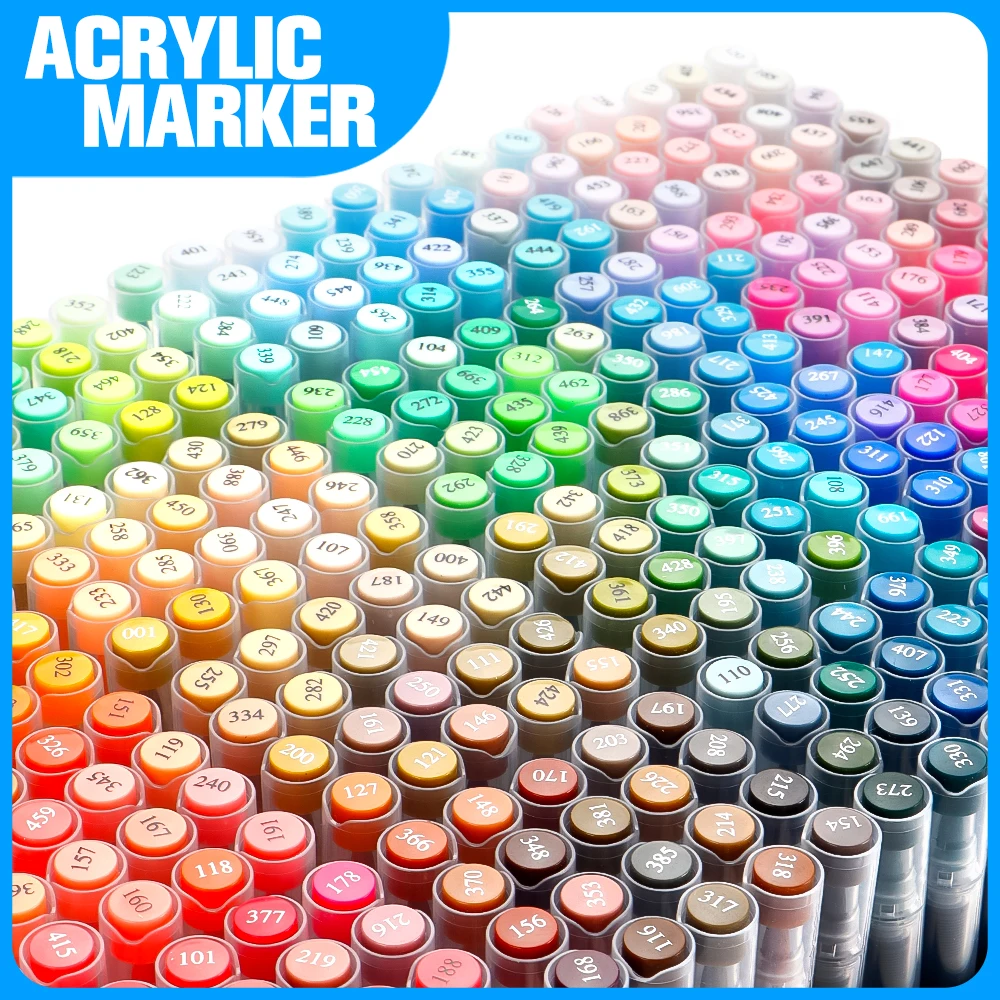 

12/48/288 Colors Acrylic Paint Pen Marker Brush Tip Paint Marker for Rock Painting Wood Canvas Stone Gift DIY Craft Art Supplies