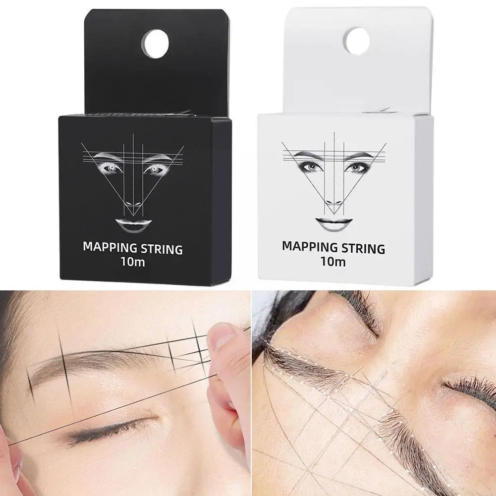 Marcador de cejas de hilo de tatuaje, regla de cejas preentintada, posicionamiento de línea, maquillaje permanente, herramienta de marca al por mayor G5h9, 10m