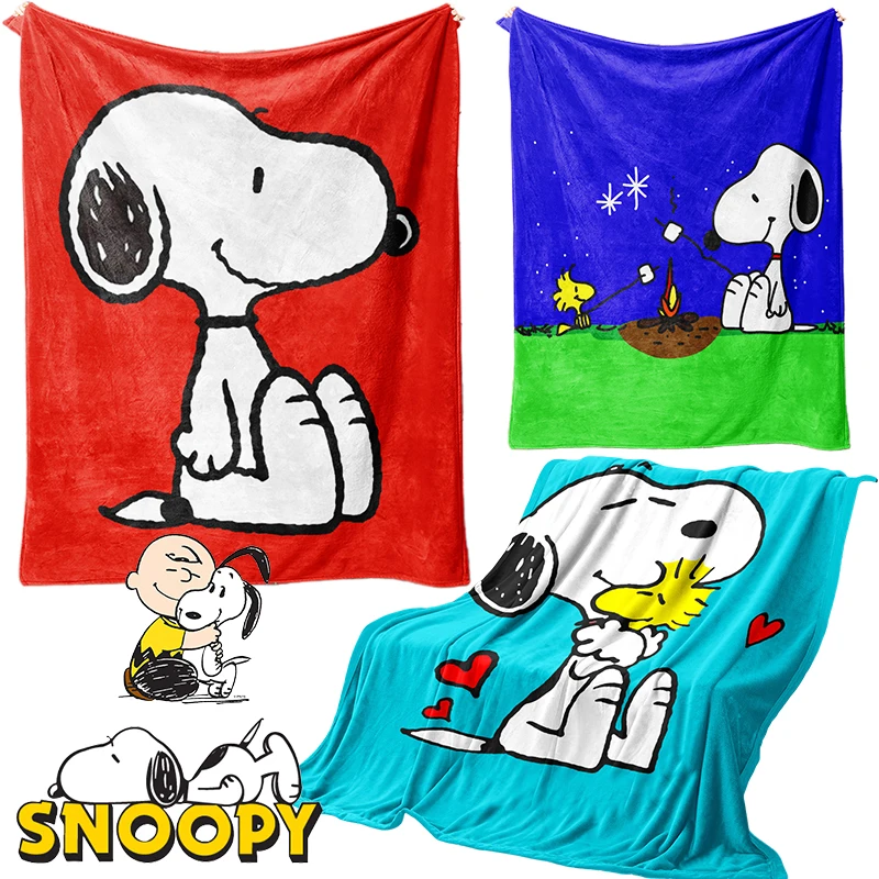 

Одеяло для лица Snoopy, мультяшное семейное одеяло, милое детское одеяло для дивана, Аниме Мягкие пушистые одеяла, одеяла для обеда